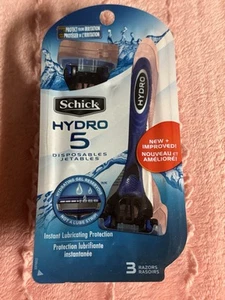 Men’s SCHICK HYDRO 5 Disposables Jetables Razors ~ 3 PACK ~ Flip Trimmer * - Picture 1 of 3