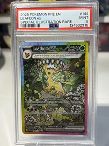 Pokemon 2025 SV Prismatic Evolutions Leafeon EX 144/131 SIR PSA 9 - Picture 1 of 2