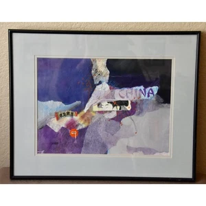 Mix Media Collage Wall Art Design Signed by Artist Jeanine Shanahan - Picture 1 of 5