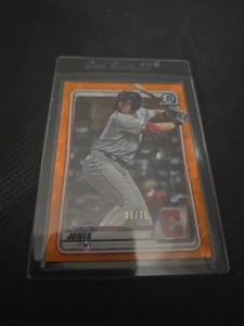 2020 Bowman Chrome Sapphire Edition Orange /75 Nolan Jones #BCP-95 - Picture 1 of 3