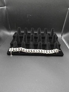 Brazalete de eslabones pesados vintage de plata de ley de 72,5 g / 7,25 pulgadas de cadena - Imagen 1 de 18