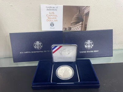 1994 US Capitol Bicentennial Silver Dollar PROOF US Mint Coin Set with Box & COA - Image 1 of 3