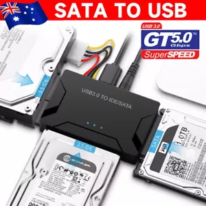 SATA to USB 3.0 Adapter Cable 2.5" 3.5" Hard Drive SSD HDD Laptop Data Recovery - Picture 1 of 12