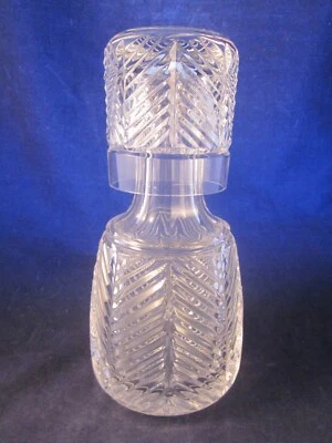 Ralph Lauren Crystal Herringbone Chevron Bedside Nite Set Carafe & Glass - Image 1 of 4