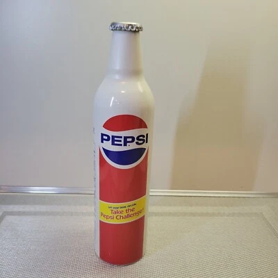 Pepsi Aluminum Bottle Vintage. “Take The Pepsi Challenge” (16) - Image 1 of 3