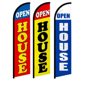Open House Full Curve Windless Swooper Flag Real Estate Flags - Picture 1 of 5