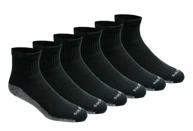 Dickies I11740 Socks for Men, Size 10-13 - Black (6 Pair)