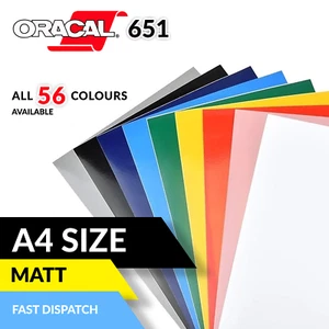Fogli Vinile A4 Opaco Autoadesivi Oracal 651 Tutti i 56 Colori Disponibili - Foto 1 di 11