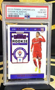 2019 Panini Chronicles Contenders RED Rookie Dusan Vlahovic Fiorentina PSA 10 - Picture 1 of 2