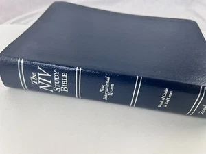 NIV Study Bible 1995 Red Letter Leather Bound, Kenneth Barker Editor ~ EXCELLENT - Picture 1 of 15