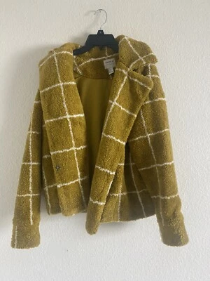 Forever21 Abrigo Mostaza Talla S Lana Imitación Piel Gran Tamaño Invierno Chaqueta Blazer Foto 1 de 4