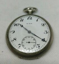 Antique Mira Pocket Watch Stainless Steel Silver Pocketwatch with White Face