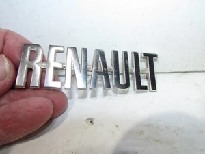 VINTAGE 3 9/16" LONG X 1 3/16" TALL RENAULT METAL EMBLEM OEM GREAT CONDITION - Picture 1 of 2