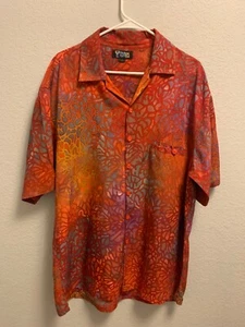 HERREN ALOHA HAWAII HEMD - TROPISCHER WUTANFALL aus Hanalei Hawaii - XL - Handbemalt - Bild 1 von 6