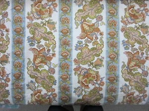 Waverly Cotton Fabric Scotchguard  7-3/4 Yd x 47 Jacobean Hastings Blue Stripe - Picture 1 of 8