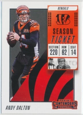 2018 Panini Contenders Football Andy Dalton #78 Cincinnati Bengals - Image 1 of 2