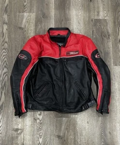 Vintage Jacket First Down Racing Gear High Performance Red Size XXL Leather - Picture 1 of 7