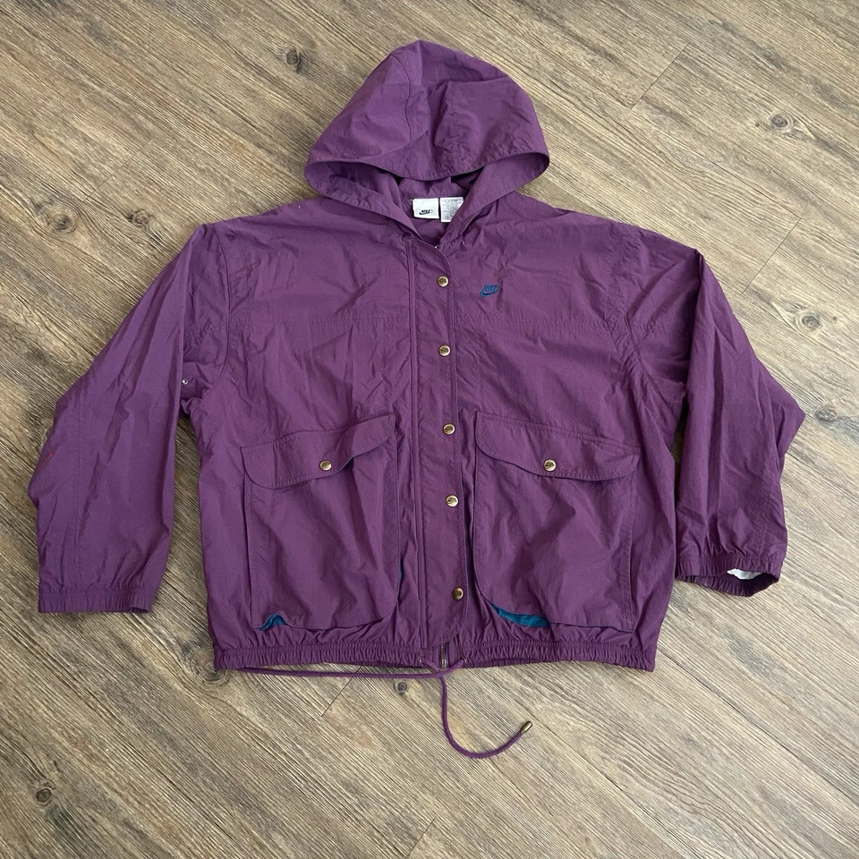 Chaqueta cortavientos Nike cremallera completa púrpura vintage años 90’s Y2k MUJER 14 grande L Foto 1 de 4