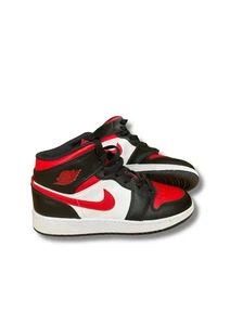 Jordan 1 Mid Red White & Black - Picture 1 of 5