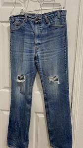Vintage90s Levis 517 Jeans Mens Orange Tab Thrashed Distressed Worked 36x33 - Picture 1 of 6