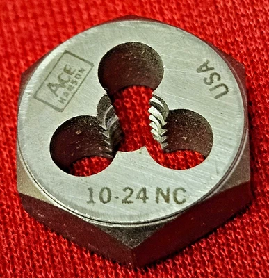 Troquel hexagonal Hanson 6128 10-24 X 5/8 acero al carbono SAE EE. UU. RH reenhebrado 10/24 ¡PEQUEÑO! Foto 1 de 4