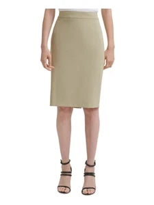 DKNY Womens Green Stretch Slitted Knee Length Wear To Work Pencil Skirt 16 - Picture 1 of 3