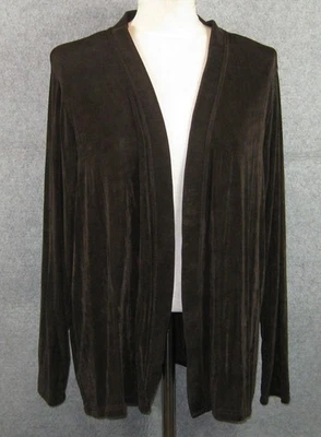 Cárdigan abierto Citiknits marrón ajustado talla 1X Foto 1 de 4