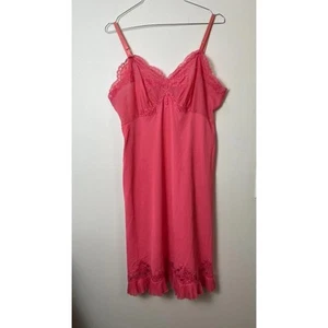 VINTAGE VANITY FAIR PLEATED HEM SLIP DRESS PUNK M - Picture 1 of 10