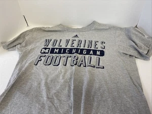 University of Michigan Wolverines Fußball T-Shirt Gr. M hellgrau Adidas - Bild 1 von 8