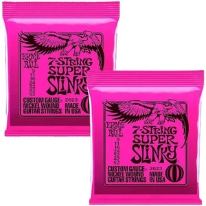 2 SET ERNIE BALL CORDE CHITARRA ELETTRICA SUPER SLINKY NICHEL 7 CORDE 9-52 - Foto 1 di 9