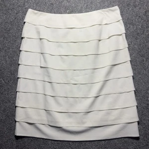 Falda para mujer Dressbarn talla 10 capas blanca cremallera trasera - Imagen 1 de 8