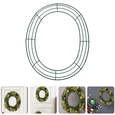  Wire Wreath Frame for Crafts Green Egg Shaped Oval Wreath Frame for Easter for - image 1 of 4