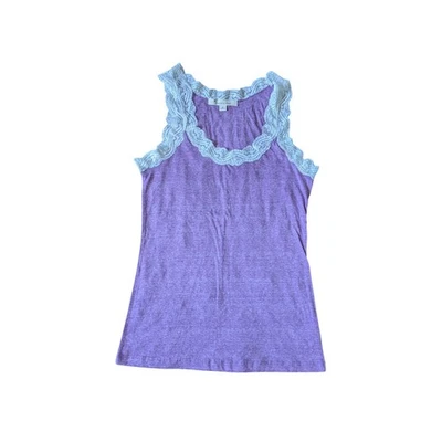 Camiseta sin mangas Babydoll Y2K Deadstock Forever 21 M púrpura encaje cami coqueta Kawaii Foto 1 de 4