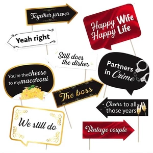 Funny Wedding Anniversary Photo Booth Props - Together Forever Themed Party D... - Picture 1 of 3