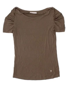 Top blusa donna TRUSSARDI UK 12 cotone grigio medio BO01 - Foto 1 di 3