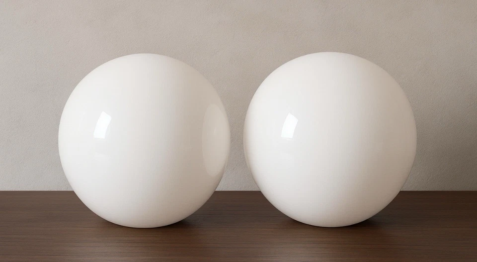 Pair Of FADO IKEA Table Lamps 3061843 White Globe Scandi Design Lights 10” Ball - Image 1 of 4