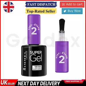 Rimmel London Super Gel Top Coat Nail Polish, 12ml Transparent Chip Resistant - Picture 1 of 6