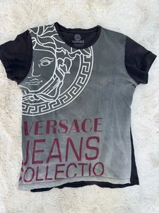 Versace Jeans Couture  Men’s Collection Grey Print Size T-shirt Cotton LARGE - Picture 1 of 4