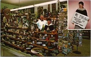 Vintage JUNEAU, Alaska Advertising Postcard Babe & Boots Adams TRADING POST 1974 - Picture 1 of 2