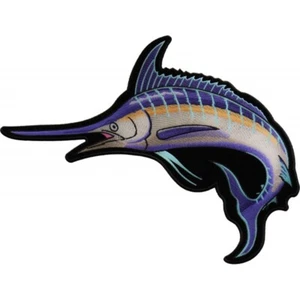 Sword Fish Large Marlin Back Patch 12" x 8" Deep Sea Fishing Embroidered Patch - Picture 1 of 3
