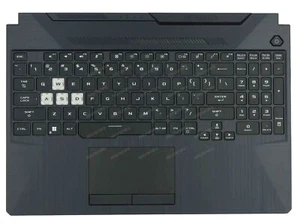 FOR Asus TUF Gaming F15 FX506HF Palmrest Keyboard LED RGB US-International black - Afbeelding 1 van 4