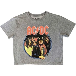 Top de mujer AC/DC gris sin vientre Highway To Hell Circle - Imagen 1 de 6