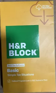 H&R Block 2021 Tax Software - Basic Tax Situations PC/MAC - Picture 1 of 2