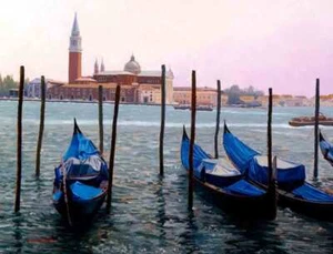 Venice Accent & Decor Tile Jack White Mediterranean Gondola Art JWA026AT - Picture 1 of 4