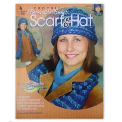 Crochet Reversible Pocket Scarf & Hat, Crochet Patterns, $4.95, UPC:732526400896 - Image 1 of 2