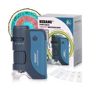 Pocket Microscope, 60x-120x Handheld Mini Microscope Kids with LED Lights, 5 ... - Picture 1 of 9