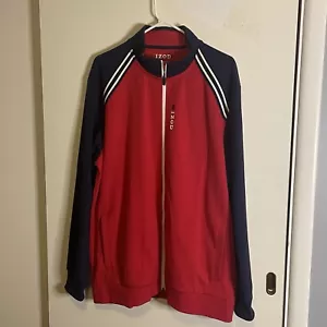 IZOD Men’s Advantage Performance Stretch Red Navy Track Jacket Size XL - Picture 1 of 11