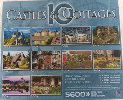 Castles & Cottages 10 Jigsaw Puzzles Complete Total of 5600 Pieces by Ceaco - Image 1 of 4