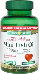 Nature'S Bounty Fish Oil 1290 Mg Mini Softgels - 90 Ct, Pack of 5 - Picture 1 of 12