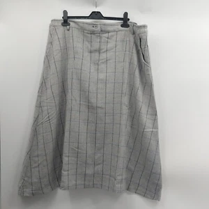 Cotton Traders Skirt  22 check herringbone  Grey Check Midi wool blend tweed - Picture 1 of 7
